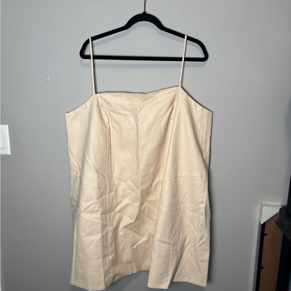 NWT ✨ Anthropologie Mare Mare Linen Blend Square-Neck A-Line Mini Dress - Picture 3 of 13
